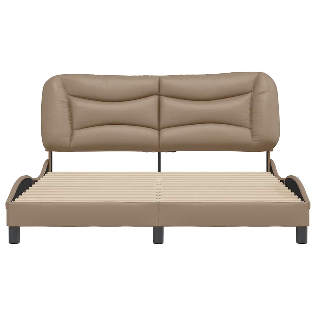 Bed Frame without Mattress  Hvar  Cappuccino Brown 160x200 cm Faux Leather