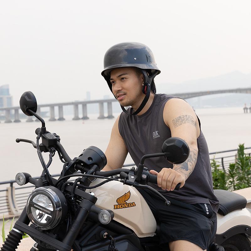 

German retro helmet men s and women s lightweight cruise half helmet World War II soldier four seasons electric bicycle M матовий чорний колір