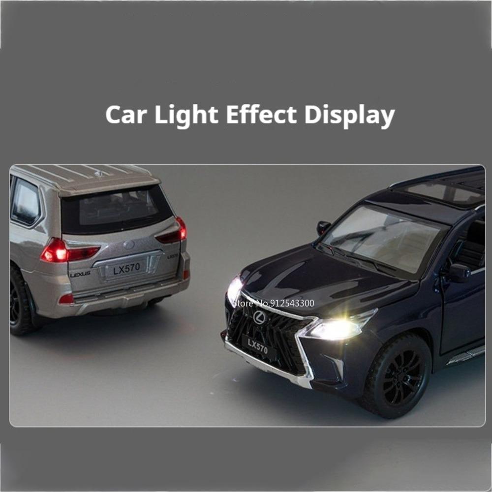 1:32 Scale LX570 X3M Car Model Toy Doors Opened Sound Light Models Pull Back Alloy Diecast Vehicle for Enthusiasts Surprise