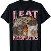 Mangio Microplastiche Divertente Gatto Meme Grafica Bootleg T-Shirt per Uomo Donna(2)