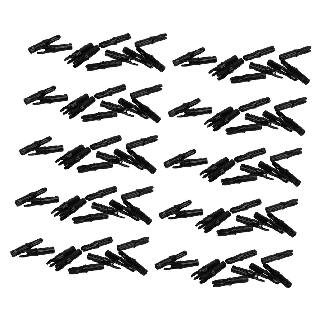 100 peças de Ponteira de Flecha para Tiro com Arco Plástico Durável Inserção Ponteiras de Flecha Leves Ponteiras de Flecha de Reposição para Arco de Tiro com Arco Preto