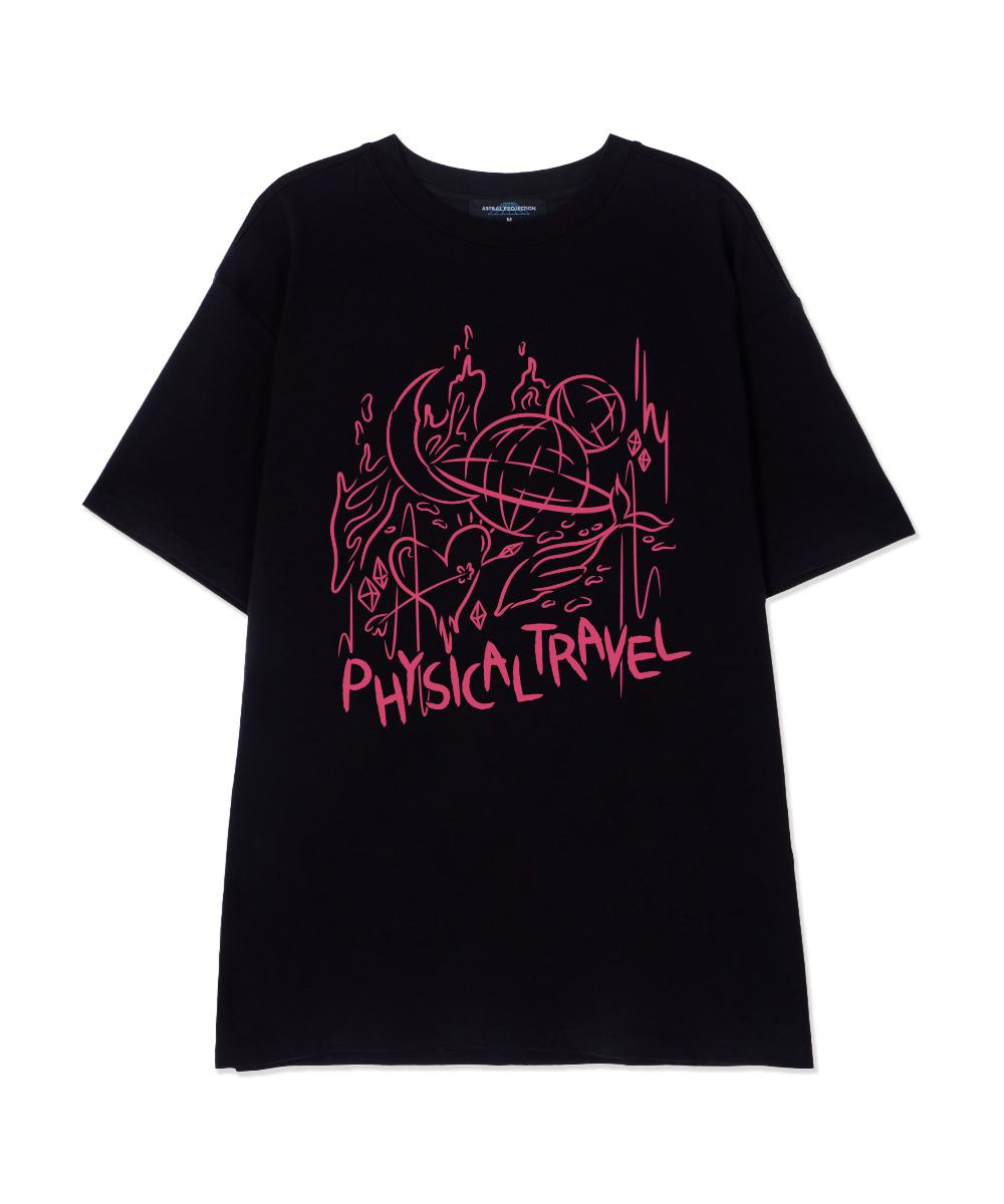 Astral Projection Physical Travel Supima Cotton Round Neck Short Sleeve T-Shirt_Black M