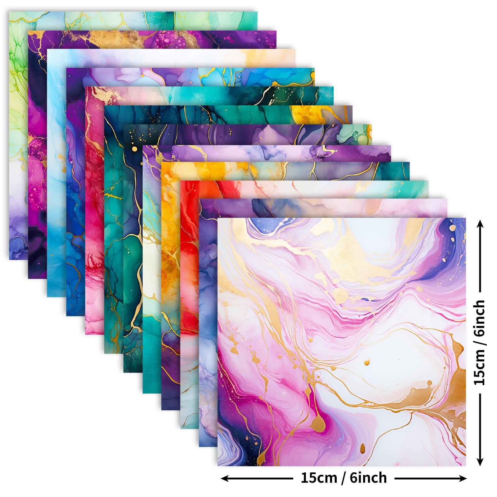 

12 мешков мраморной позолоченной бумаги для дневника, декоративного фонового материала, бумаги 15cm*15cm