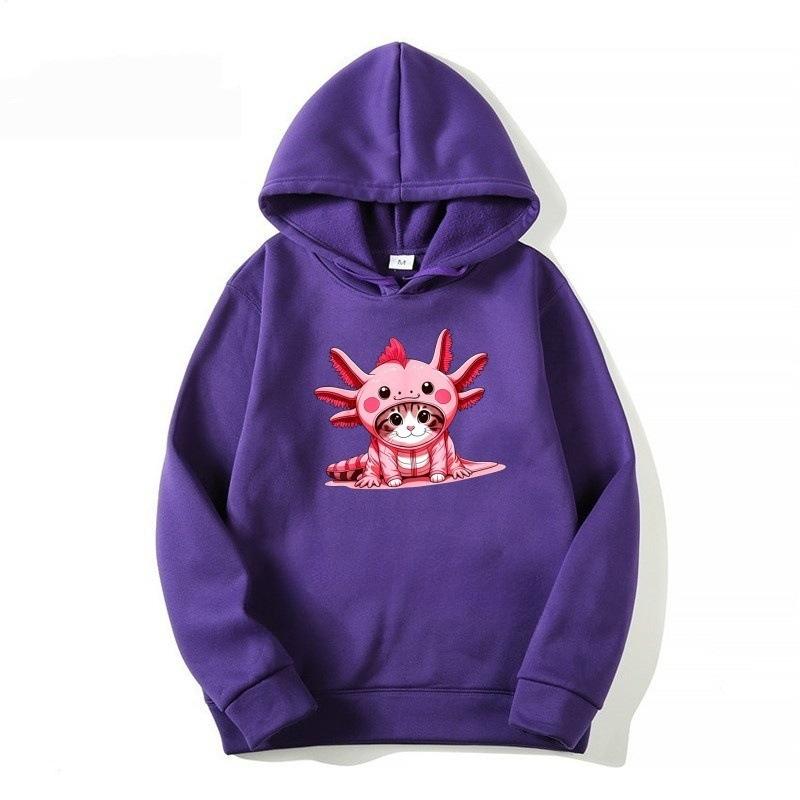 Salamander Niedlicher Lässiger Hoodie Cartoon-Muster Bedruckt Winter Modisch Bequem Kinder-Hoodie