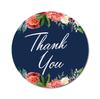 Darling Souvenir Pack Of 45 Pcs Round Chrysanthemum Floral Border Black Thank You Stickers-1.6
