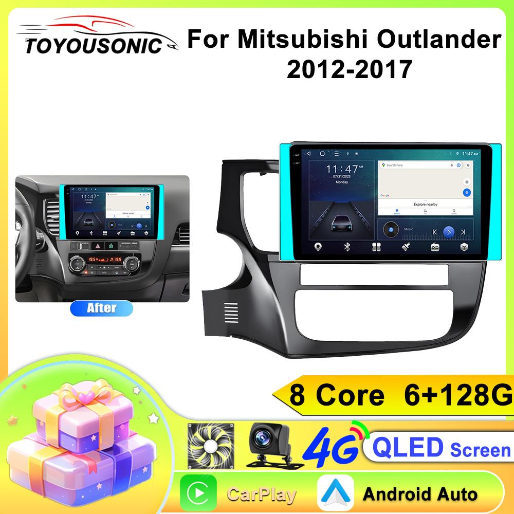 4G+WIFI Car Radio For Mitsubishi Outlander 3 2012-2017 2018 Stereo Multimedia Player Android 12 GPS Navigation Head Unit Carplay