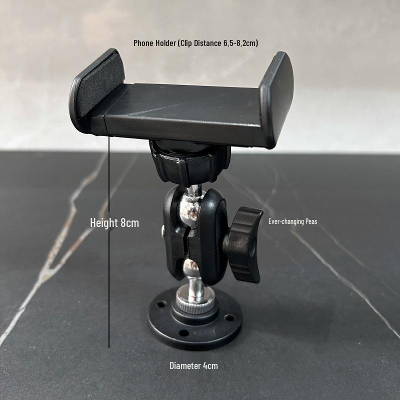 Wall-Mounted Magnetic Phone Holder with Pea Clip and Wooden Base