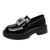 Hyde princess rhinestone velvet thick sole inner height increase loafer single shoes women small leather shoes women