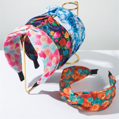 Modisches Damen- und Mädchen-Stirnband mit Blumendruck für Frühling Sommer Outdoor Reise Haaraccessoire