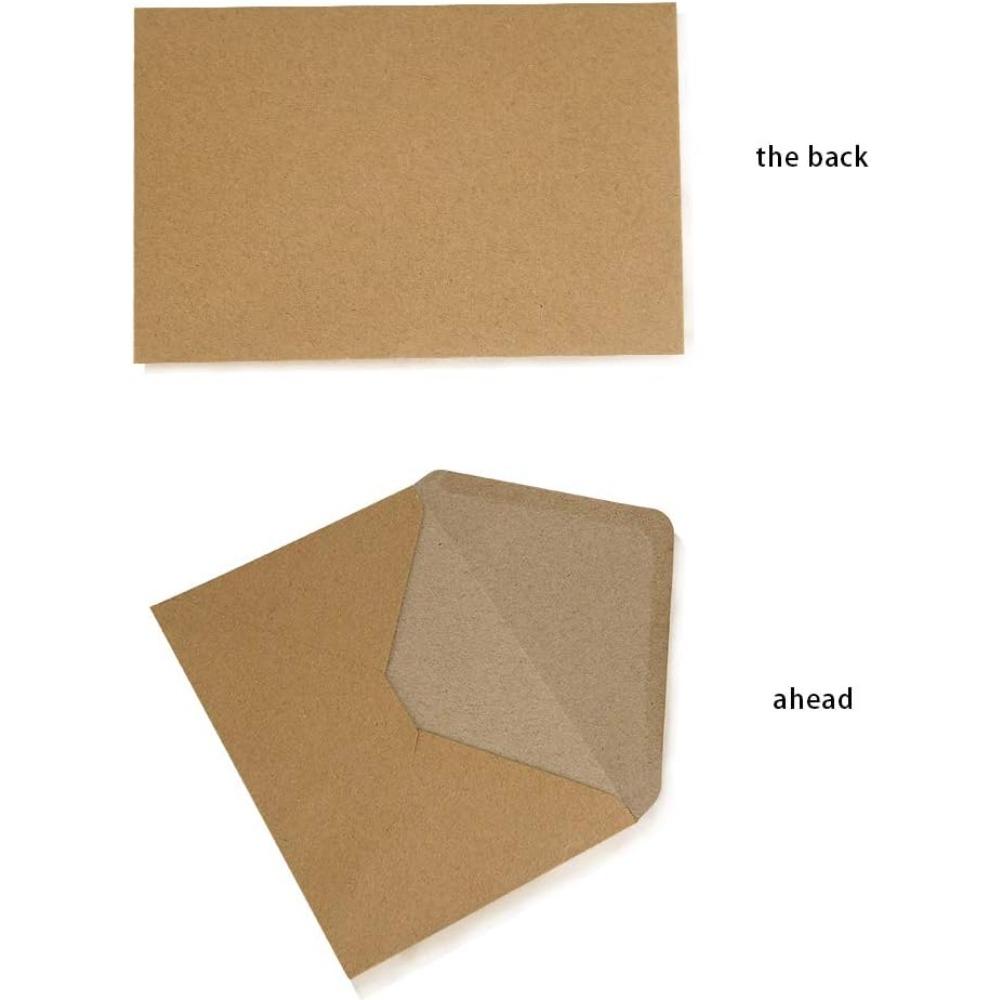 50 Pack Vintage Brown Self Seal, C6 Kraft Envelopes, for Weddings, Invitation, Christmas Day Gift Cards 114mm x 162mm