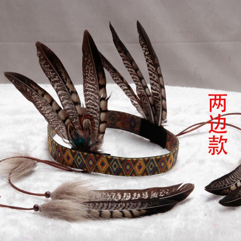 Halloween Feather Headband Cosplay Tribal Hat Kids Adult Party Costume Accessory