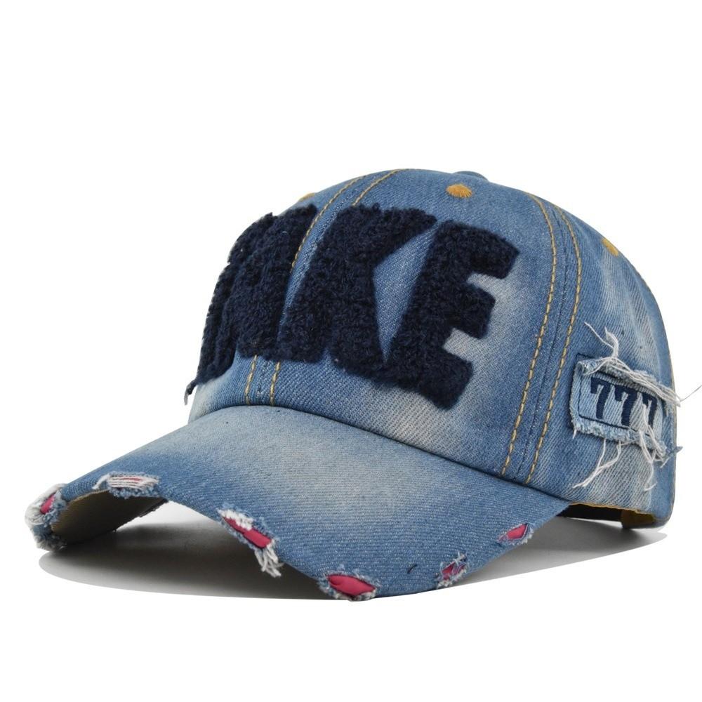 

Colored Letter TAKE Embroidery Baseball Cap Denim Visor Cowboy Baseball Hats Adjustable Perforated Hole Peaked Cap For Man Women чёрный