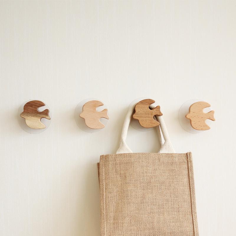 New Wood Bird Animal Hook Kitchen Key Holder Clothes Hat Solid Wood Hook Cute Room Decor Hook For Room Decoration Accessories