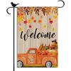 Fall Pumpkin Garden Flag Welcome Truck Thanksgiving Small Garden Flags Double Sided Seasonal Garden Farmhouse Decor