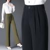Classic Versatile Wide Leg Pants Women'S Spring And Autumn New Fashion High Waist Temperament Commuter Professional Casual Straight Suit Pants