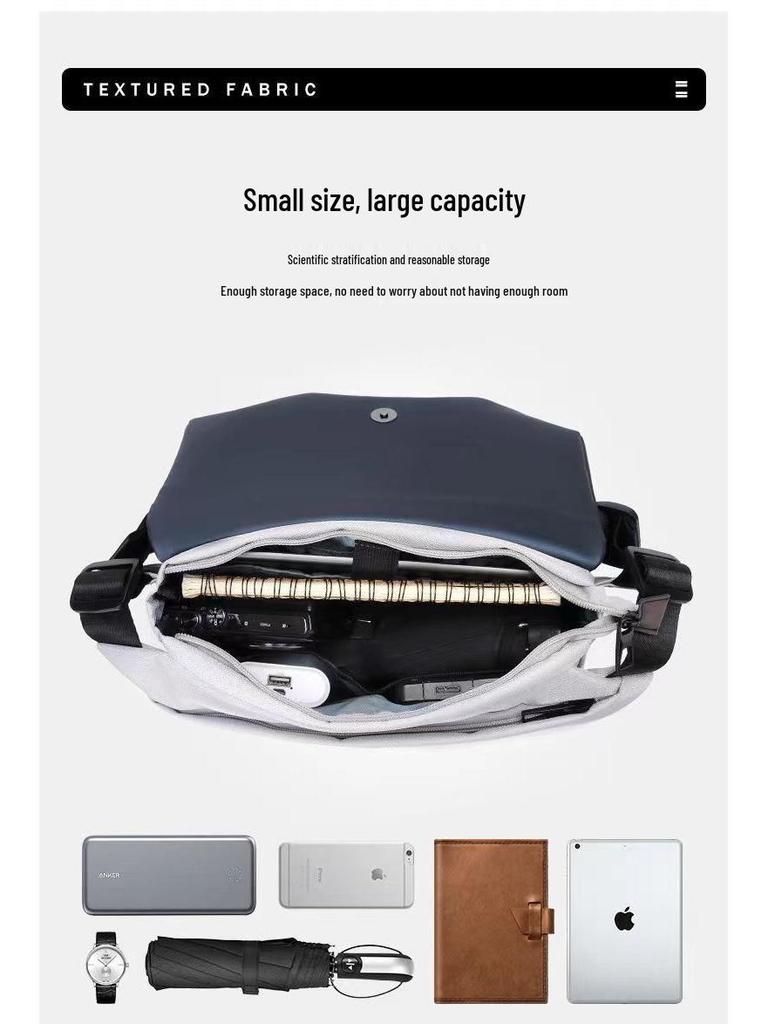 Men's Trendy Large Capacity Crossbody Bag with Magnetic Buckle