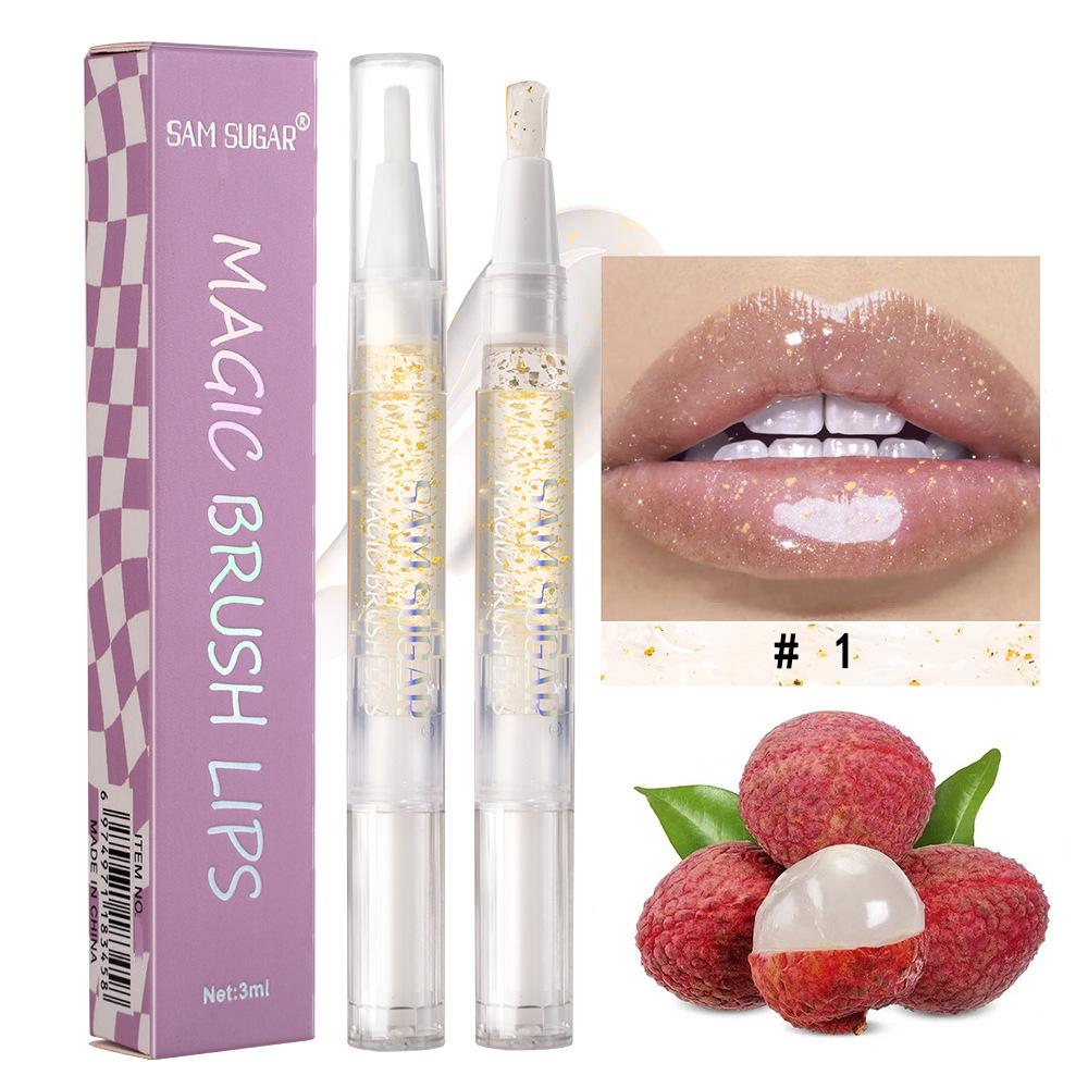 

6-цветный фруктовый блеск для губ, придающий объем, желеобразный увлажняющий блеск для губ, вращающийся тинт для губ, прозрачное масло для губ, полнота, макияж, уход за губами