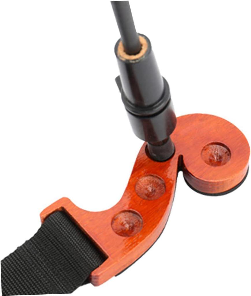 Cello Scroll Wooden Anti-slip Mat & Strap: Non-slip Pad Leg Rest Accessory for Musical Instruments
