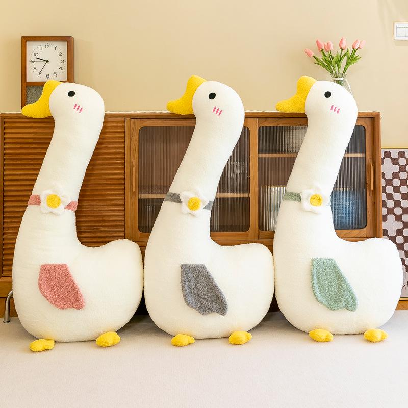

Large White Goose Plush Pillow - Soft Duck Doll for Sleeping 70 cm розовый