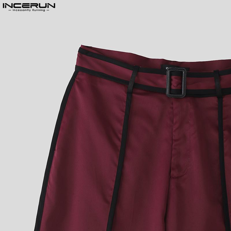 INCERUN Pánské prošívané topy s dlouhým rukávem a zkrácené délky a soupravy outfitů s dlouhými kalhotami
