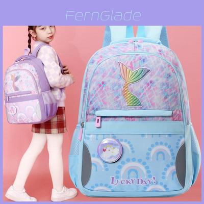 Adorable Mermaid Cartoon School Backpack For Girls With Large Capacity And Oxford Fabric