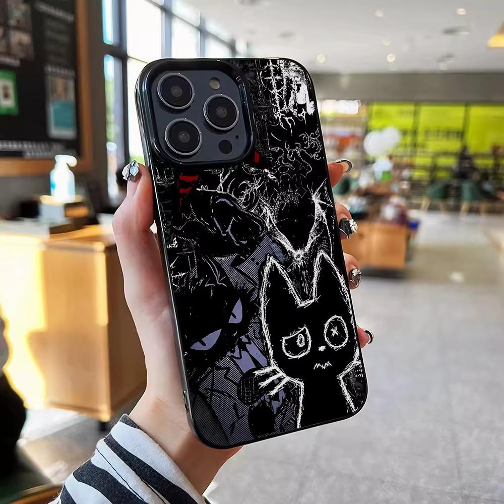 Cute Black Cat Phone Case For iPhone 17 Air 16 15 14 13 12 11 Pro Max Plus Mini SE 2020 2022 Soft Silicone Cover