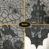 1 Pcs of Halloween Lace Tablecloth Spider Web Skull Pattern Rectangular Shape for Party Decoration Haunted House Pumpkin Design