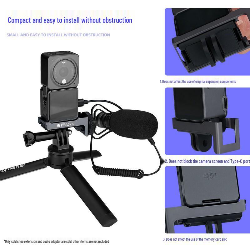 DJI Osmo Action 2 Cold Shoe Mic & Light Extension Piece - Aluminum Alloy by RCSTQ