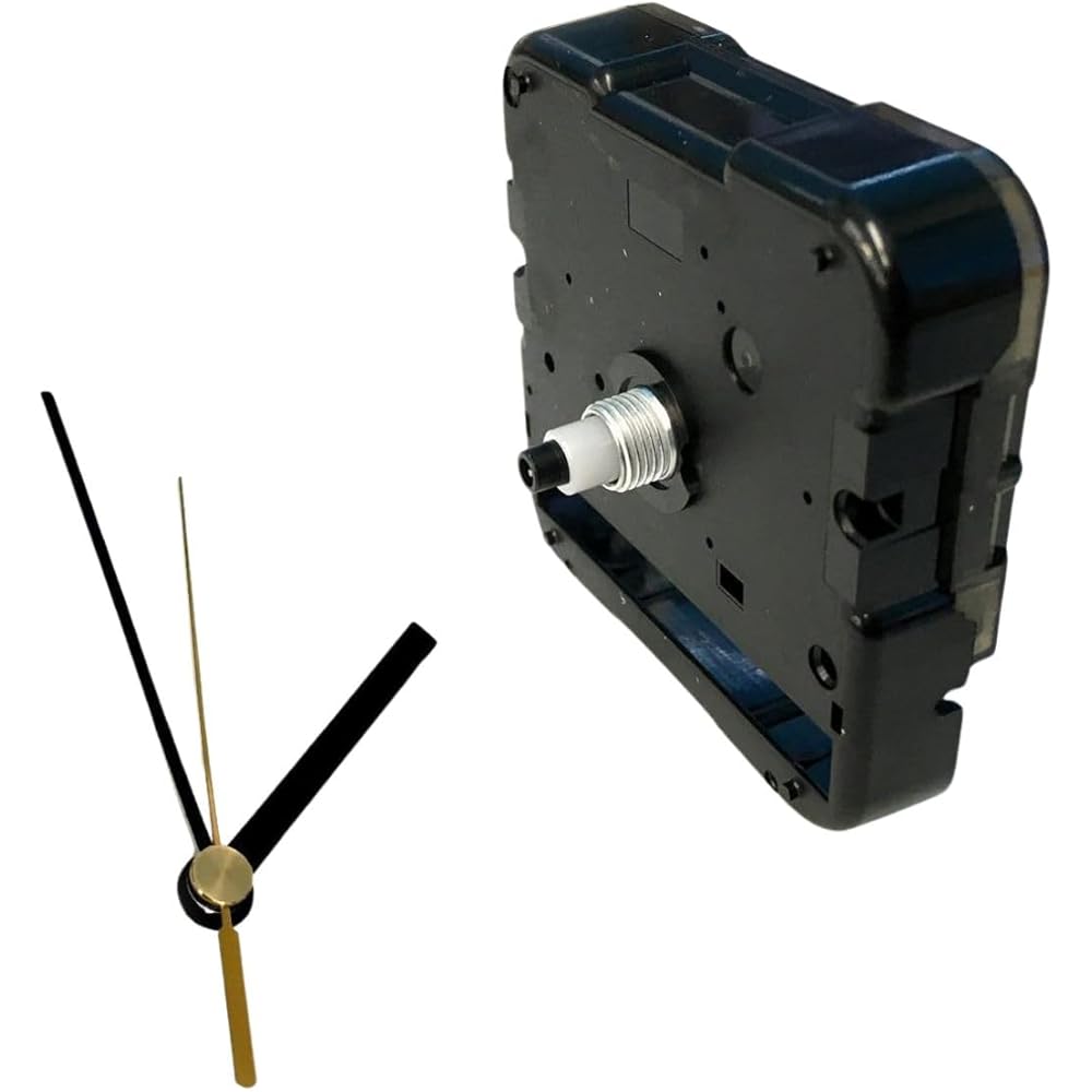 Handmade Clock Movement Set Short Shaft & Hands Black Q-9 Silent Sweep Mechanism