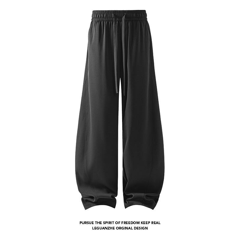 Men Women Loose Draping Wide Leg Solid Casual Straight Suit Pants