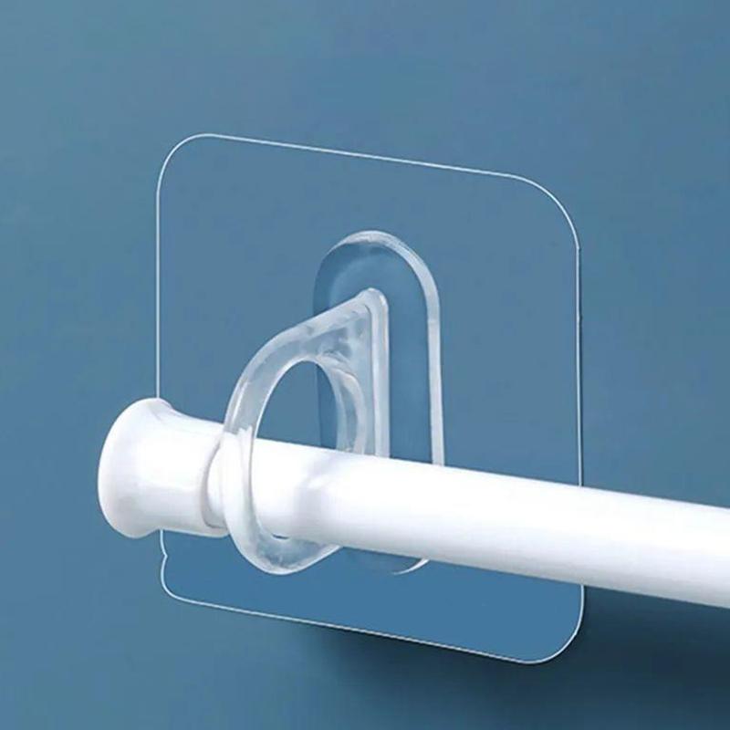 

5PCS/10PCS Ring Hook Transparent Tape Storage Perforation-Free Body Wash Toilet Storage Supplies Waterproof And Rust Resistant