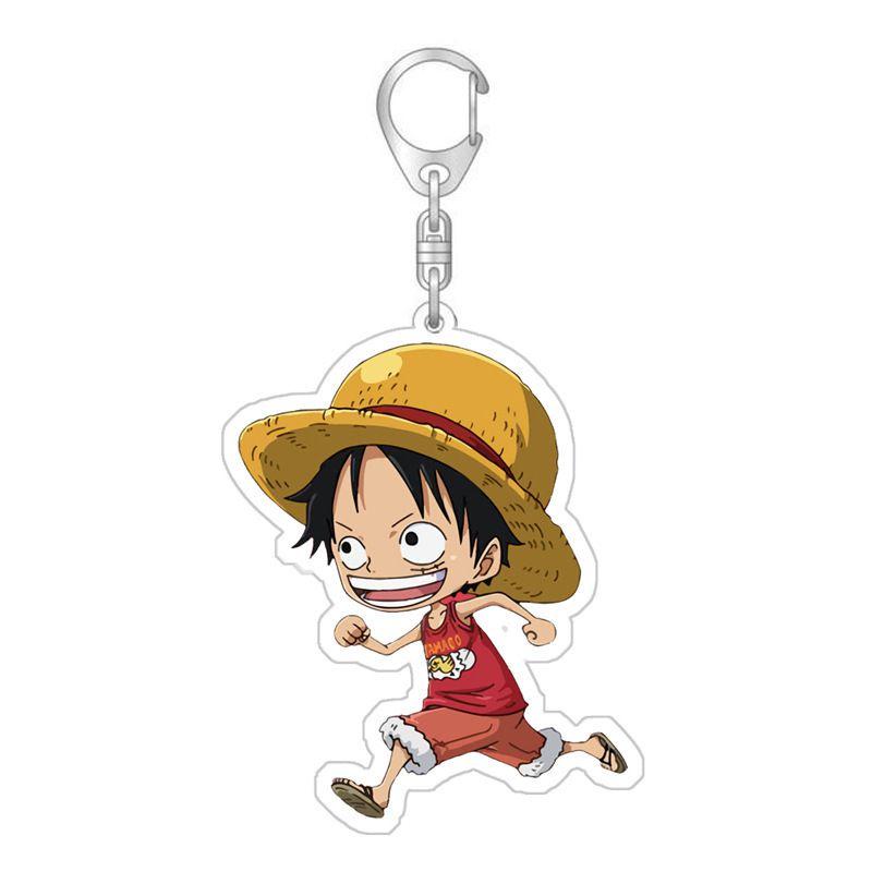 One Piece Luffy Zoro Roberto Keychain Toy Bag Pendant Double Sided Acrylic Gift For Kids