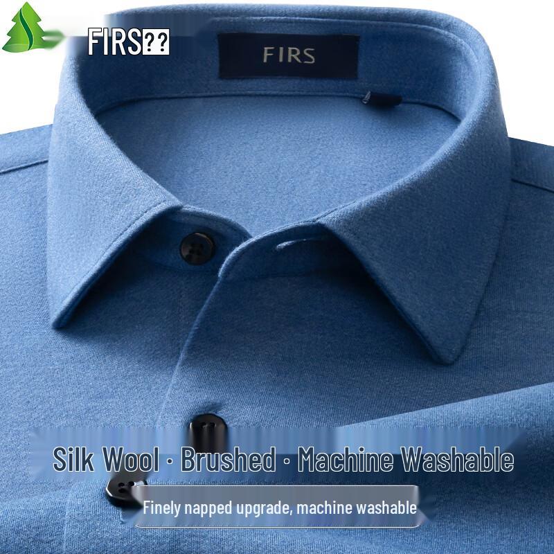 

Shanshan Men s Brushed Sheep Wool Blend Long-Sleeve Shirt 38