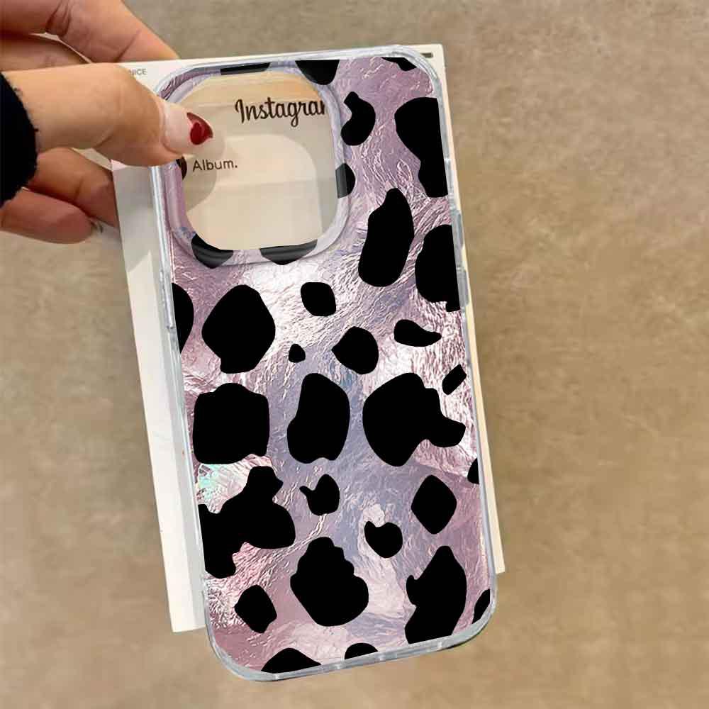 INS Korean Black Leopard Print Phone Case for iphone 17 Air 16 15 14 13 11 12 Pro Max 7 8 Plus X XS XR SE 2022 2020 16e Cover