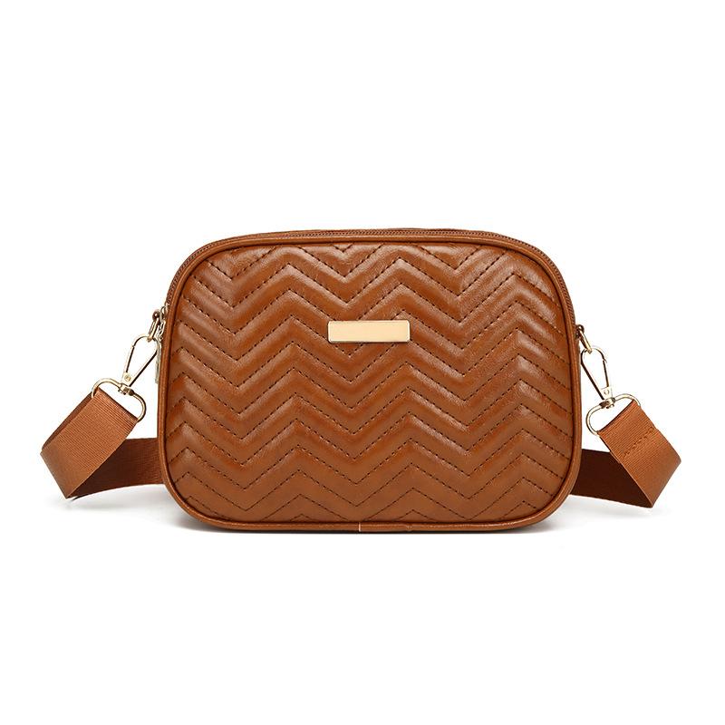Women's Bag Spring and Summer New Fashion Shoulder Bag Crossbody Simple Wave Embroidery Camera Bag