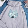 The Moon Blue Cat Fun Print Hoody Men Women Harajuku Style Hoodie Loose Warm Sweatshirt Fashion Fleece Pullover Clothing Couple
