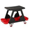 Rolling Automotive Seat Low-Profile Stool with Tool Trays Padded
