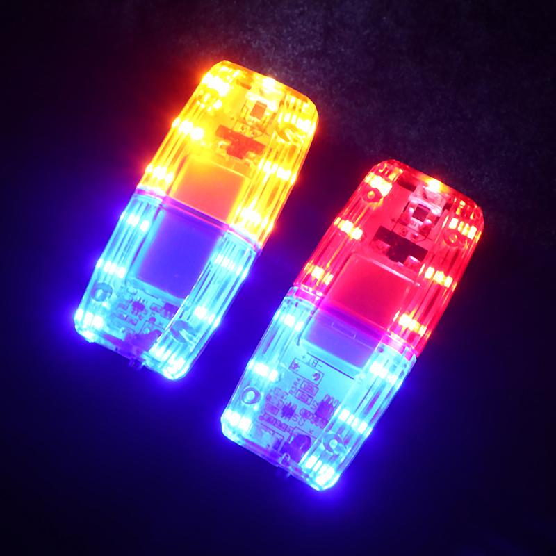 LED Skulderlampe Rød Blå Forsiktighetslys Nødlys Politilys Blinkende Skulderlampe USB Oppladbar Skuldervarsling
