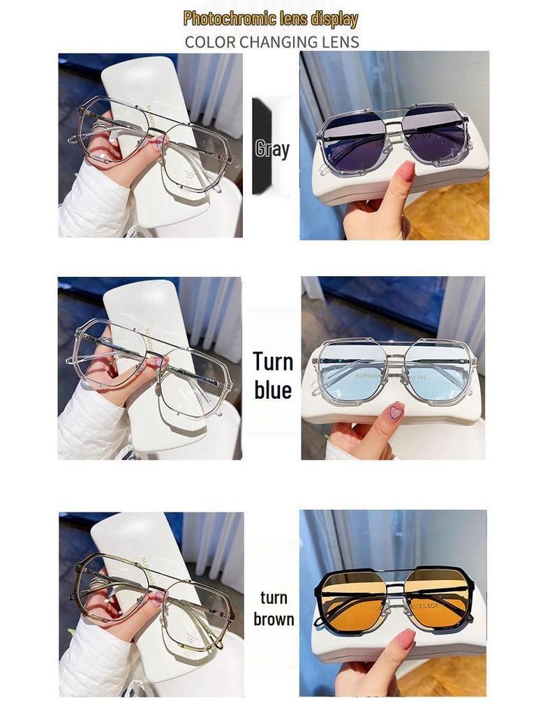 Ochelari maro la modă supradimensionați fotocromi anti-lumină albastră pentru bărbați și femei