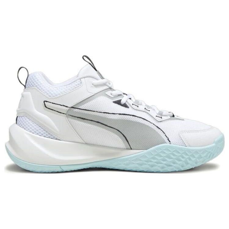 Puma Playmaker Versatile Comfortable Non-Slip Low-Top Basketball Shoes Unisex Sneakers White Silver Black 392330-02