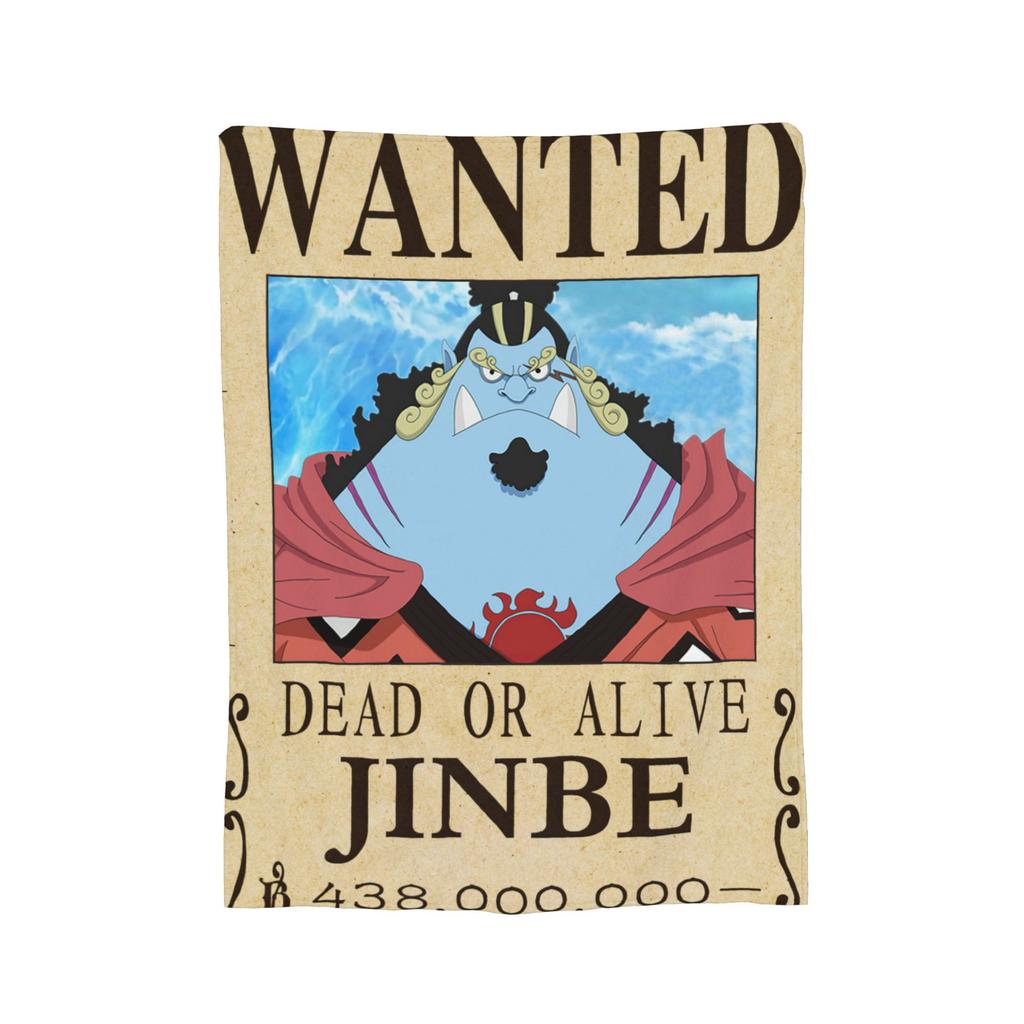Anime One Piece Wanted Posters Blanket Fleece Decoration  Portable Ultra-Soft Throw Blankets for Bedding Office Bedding Throws