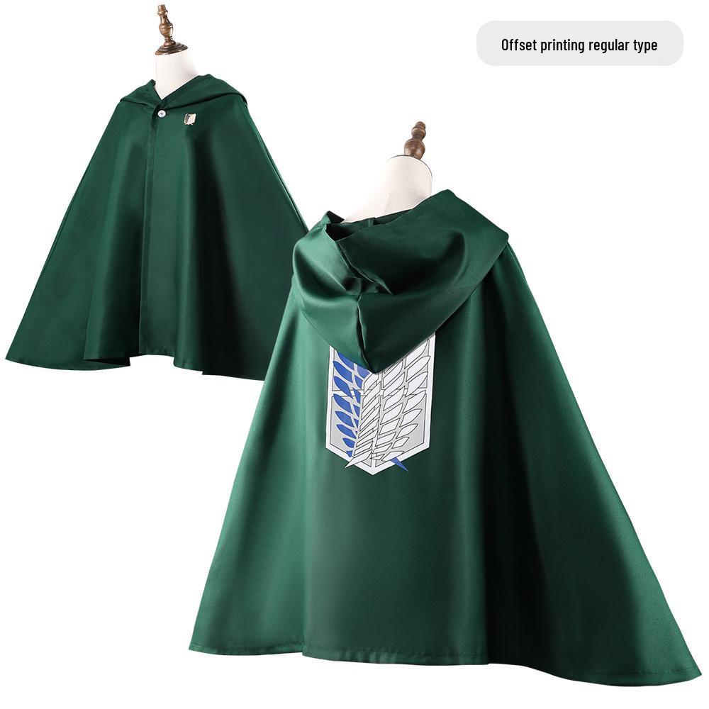 Attack On Titan Captain Cloak Anime Costume for Halloween - Wings of Freedom Green DIY Toy Role-Playing