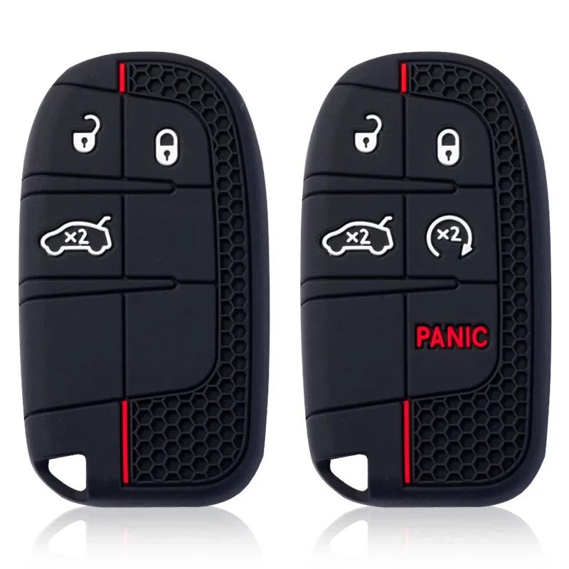 Silikon Auto Schlüsselabdeckung Hülle Für Fiat Dodge Ram Charger Journey Durango Jeep Grand Cherokee Chrysler Schlüsselloser Schlüsselanhänger Halter