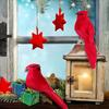 TENDYCOCO Artificial Red Cardinal Birds with Clip Simulated Foam Bird Adornment Ornament Birds Crafts Tree Home Outdoor Decorations,Pack of 2