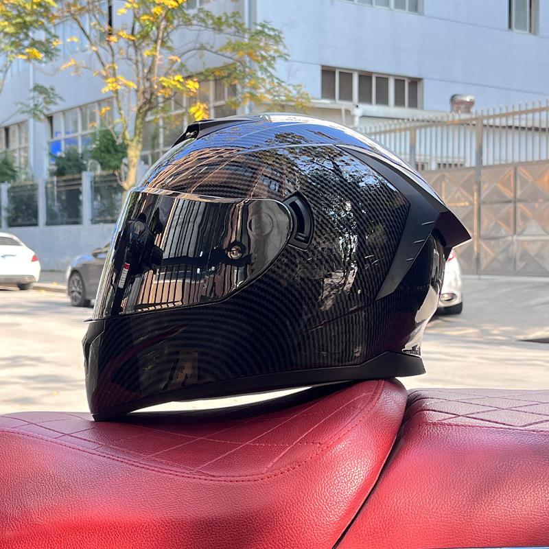 Imitation Street Car Helmet Men's Motorcycle 3C Electric Vehicle Full Helmet Autumn and Winter Knight Double Mirror Riding