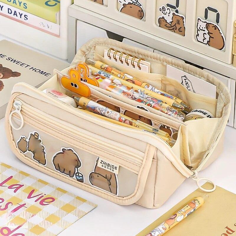 Pencil Case Large Capacity Schoolgirl Stationery Box High Value Stationery Bag Multifunctional Pencil Case