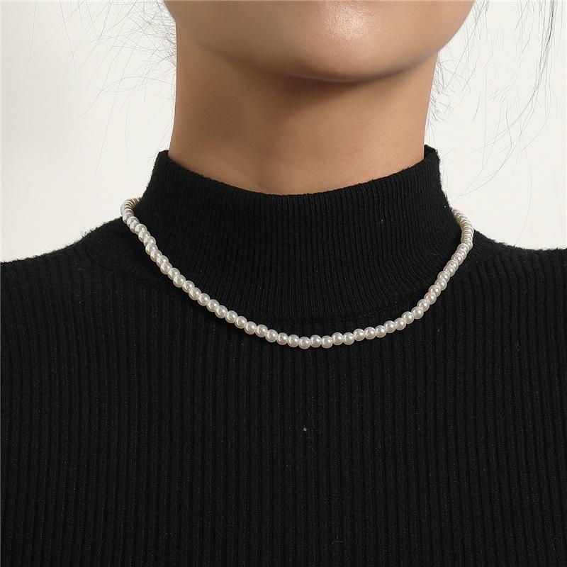 Trend Elegant White Imitation Pearl Beads Choker Clavicle Chain Necklace For Women Wedding Jewelry Choker Collar