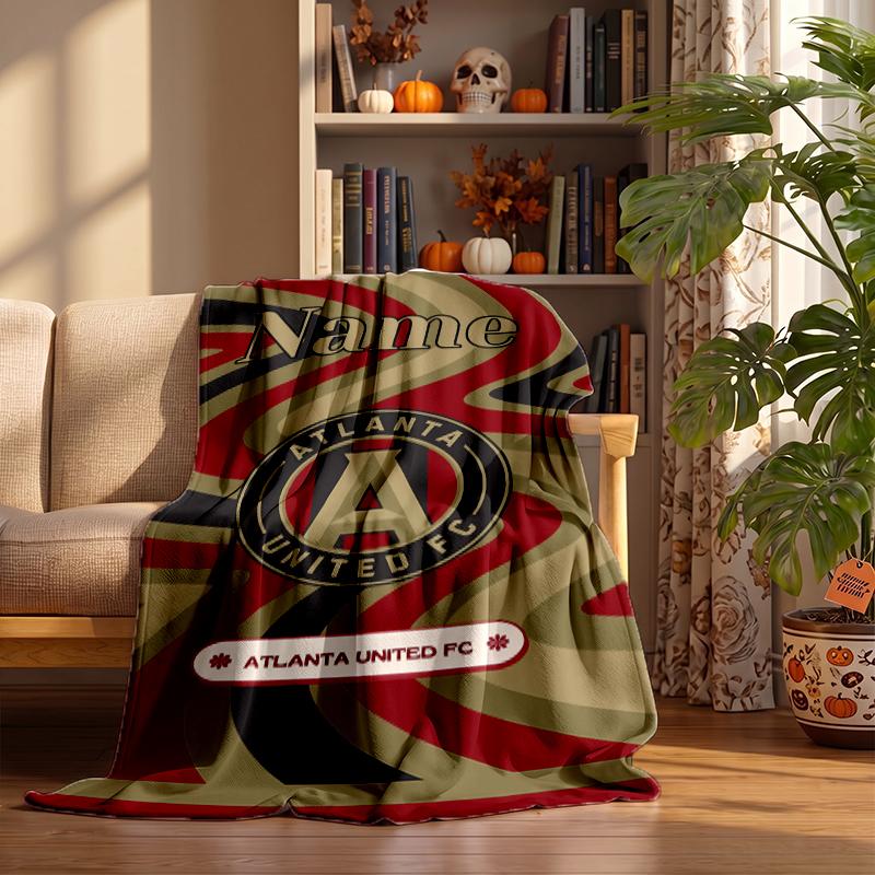 Atlanta United Custom Flannel Blankets Soft Warm Cozy Throws for Home Decor Holiday Gifts