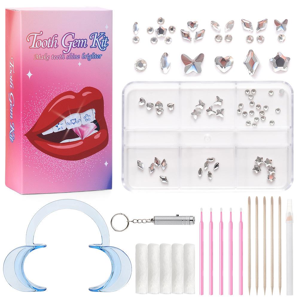 Dental Diamond Tooth Decoration, Tooth Diamond Tool Diy Set, Tooth Sticker, Diamond Love Horse Eye Decoration