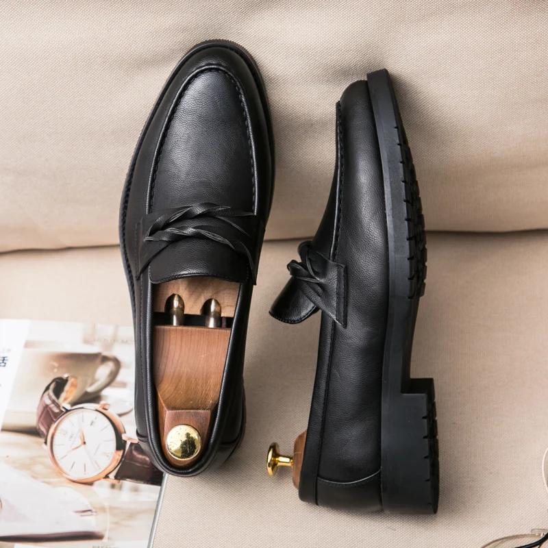 Mens Shoes Leather Male Men's Men Oxfords Dress Shoes for Men Luxury Designer Loafers Platform Men Leather Man Shoes